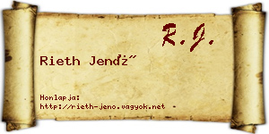 Rieth Jenő névjegykártya