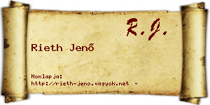 Rieth Jenő névjegykártya